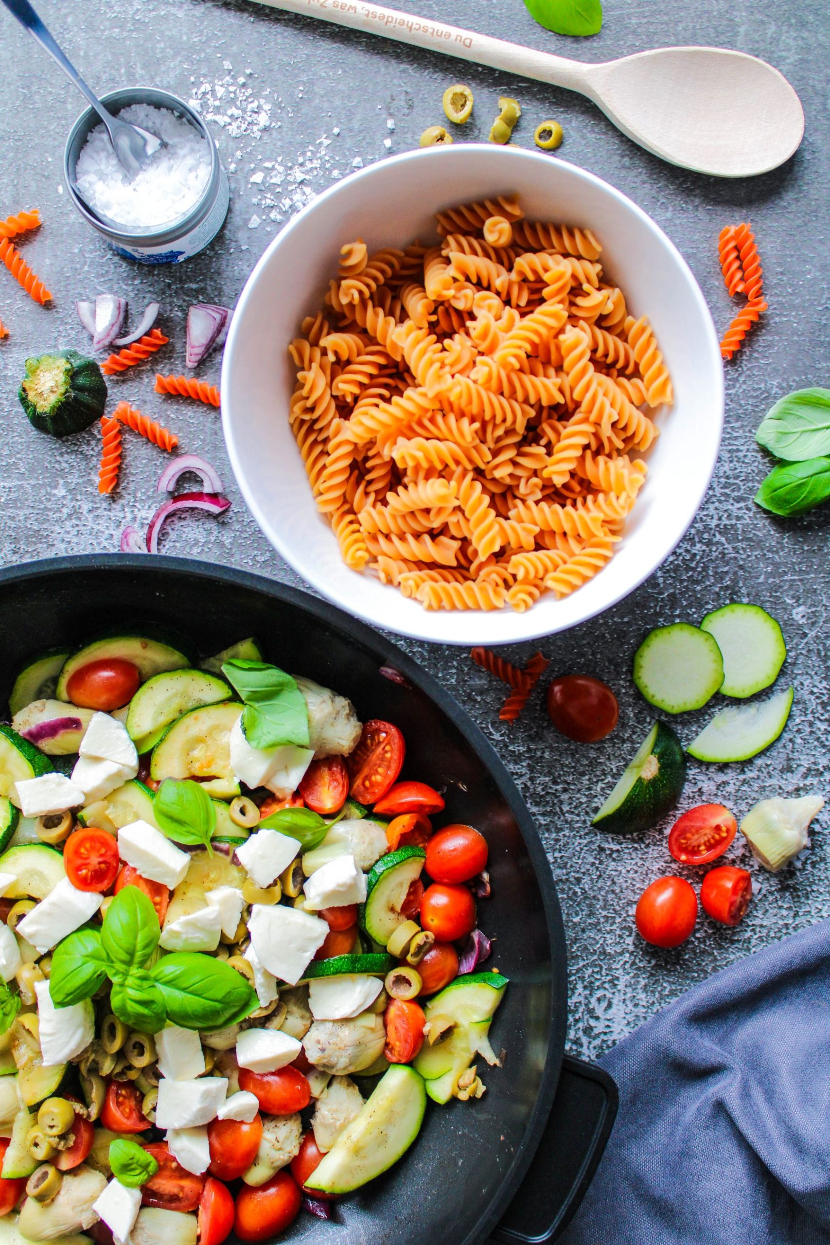 Gemüsepasta als Beispiel für Rezeptkreation